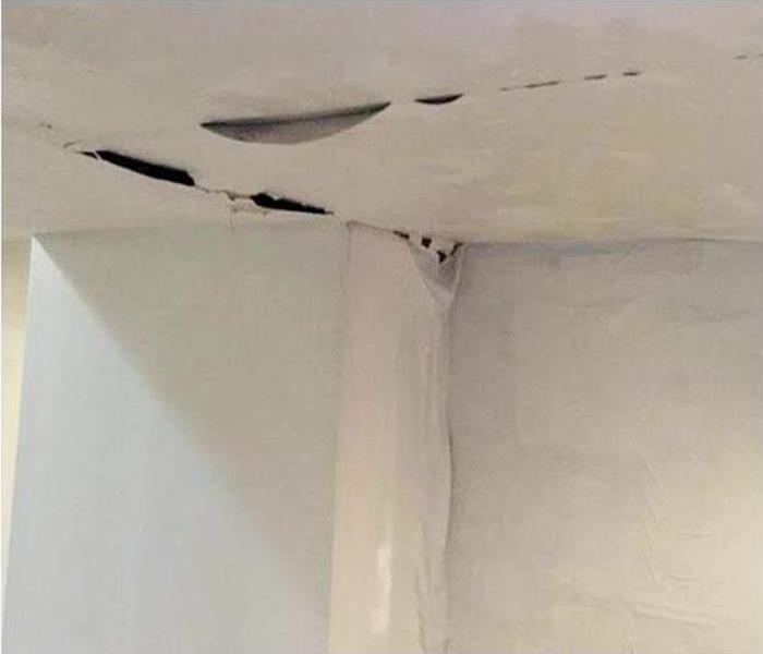 Water damage on the ceiling